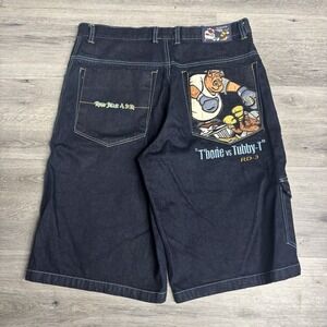 Vintage Raw Blue Baggy Embroidered & Graphic Pockets Size 34